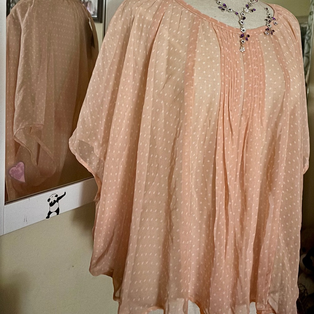 Charlie Paige Pink Blouse with Flutter Sleeves